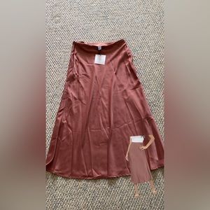 Shein dusty pink solid long skirt